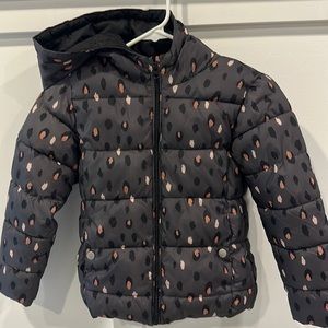 Pink and grey leopard lined jacket for girls